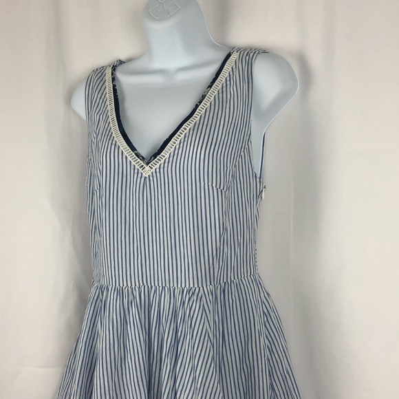 SLNY Cotton wide strap full skirt Sundress S - Picture 2 of 13